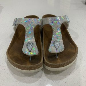 Girls silver glitter Birkenstock
